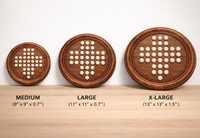Plateau de jeu de solitaire artisanal en bois de rose avec billes de verre bleues, cadeau de mariage personnalisé pour la maison ou le bureau, design américain, écologique