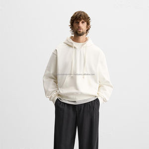 Sweat à capuche surdimensionné en coton de haute qualité, sweat à capuche épais en polaire, uni à épaules tombantes, fabricant de sweats à capuche pour hommes personnalisés - Product Image 1