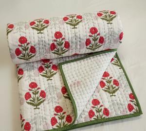 Colcha Kantha de Algodón con Estampado Floral Buti Hecha a Mano, Venta al por Mayor, Fabricante y Exportador Indio - Product Image 3