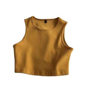 Top Corto Personalizado de Cintura Alta y Ajuste Delgado, Top Corto Elástico sin Mangas para Mujer, Top Corto Transpirable y con Soporte - Product Image 2