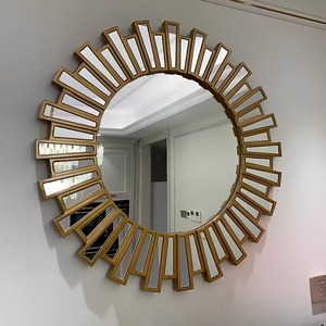 Luxury Designed <b>Round</b> Handmade <b>Mirror</b> Glass <b>Wall</b> Art Decor Antique <b>Gold</b> Framed <b>Mirrors</b> From REHMAN CRAFT - Product Image 5
