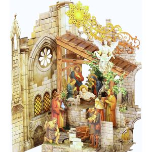 Elegante Biglietto di Natale 3D Pop-up con Scena della Natività e Angelo, Elegante Biglietto di Auguri Natalizio con Busta - Product Image 2