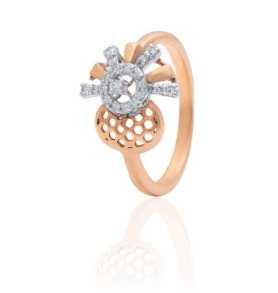 แหวนเพชรชุบทองคำขาว 14KT ดีไซน์หรูหรา VEER DIAMOND เครื่องประดับแฟชั่นสำหรับผู้หญิง น้ำหนักเบา ขนาดมาตรฐาน ของขวัญสำหรับเจ้าสาว - Product Image 2