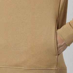 Sweat-shirt tricoté pour homme à demi-zip, coupe classique, col boutonné, couleur unie, style décontracté automne, manches longues, beige - Product Image 3