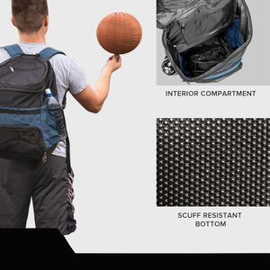 Mochila Deportiva Azul para Baloncesto con Bolsillo Frontal de Malla para Balón, Porta Botella, Resistente, de Alta Calidad, Personalizable - Product Image 6