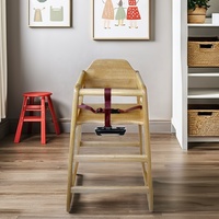 Nouvelle chaise haute traditionnelle en bois massif avec ceinture de sécurité pour la salle à manger, la cuisine, l'hôpital et la sécurité en parc