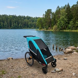 TC-2024S Baby Bike <b>Trailer</b> 3-in-1 Jogger Stroller Single Seat Safety Belt Aluminum Frame Body for Outdoor Adventures - Product Image 3
