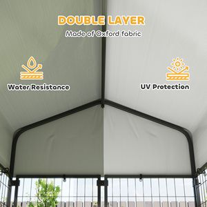 Caseta para Perros de Exterior Reforzada de 4FT x 4FT x 6FT con Techo, a Prueba de Escapes, con Cerradura, Corral de Alambre Soldado para Perros - Product Image 4