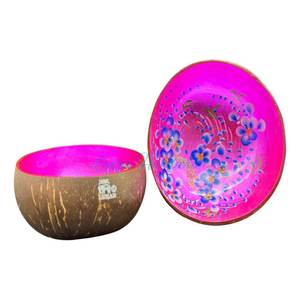 Cuenco de cáscara de coco ecológico con logotipo personalizado, laca natural para mezclar frutas, ensalada hecha en Vietnam para cocina de velas - Product Image 1