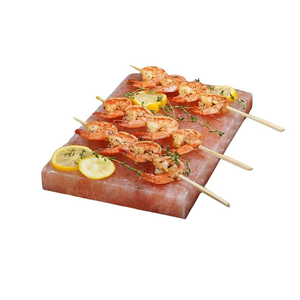 Tabla de Sal Rosa Natural para Asar con Bandeja Metálica para Asar Carne a Altas Temperaturas HACCP - Product Image 2