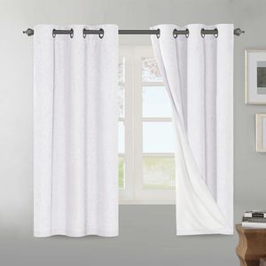 Cortinas Blancas para Ventanas de Ahorro Energético para Dormitorio y Cuarto de Niños, Cortinas Opacas y Cenefas - Product Image 1