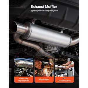 Système d'échappement haute performance pour camions, voitures de sport, voitures de tous les jours - Entrée/sortie de 4 pouces, échappement en acier inoxydable de 30 pouces - Product Image 2