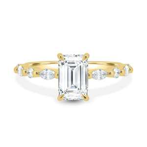 Anillo de compromiso con diamante cultivado en laboratorio con corte esmeralda de 2.51 quilates, certificado por IGI, para mujer, oro sólido de 14k, regalo de boda o promesa para novia. - Product Image 3