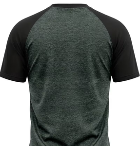 Men's Short Sleeve O Neck Solid Black Knitted T-Shirt Regular Fit Breathable Casual Style Polyester/Cotton Quick Dry 180g - Product Image 2