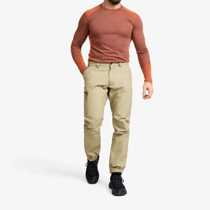 Men's Khaki Softshell Trousers Regular Fit Button Fly Water Resistant Outdoor Hiking Pants With Pockets All Seasons Wear - Product Image 2