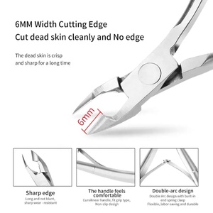 Manicure Tool Nail Clipper Single spring Stainless Steel Anti-rust Pliers Cuticle Nipper Curve Handle <b>Dead</b> Skin Remover Scissors - Product Image 6