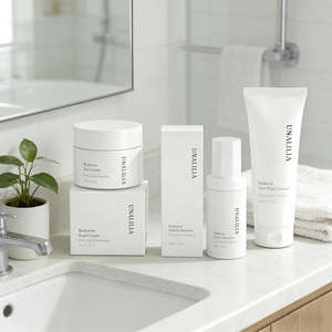 Emballage cosmétique de luxe personnalisé avec impression à l'écran - Pot de crème 70g, tube de nettoyant 100g, flacon de lotion en plastique 50ml et boîte - Product Image 6