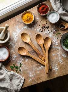Cucharas de Madera de Olivo Talladas a Mano, Cuchara para Remover de Madera Rústica, Utensilios de Cocina, Decoración Rústica para el Hogar, Regalo para Chef - Product Image 4