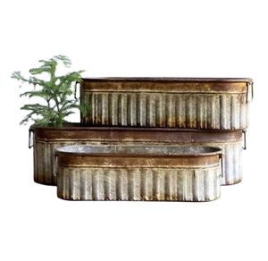 Jardinière rustique Vintage en métal galvanisé en forme de grand plateau, plateau de Table de haute qualité, nouveau Design de jardinière, décoration intérieure - Product Image 1