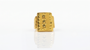 Anillo Clásico para Hombre DIVYORO BASTION, Chapado en Oro, de Cobre y Latón, para Ocasiones Festivas - Product Image 1