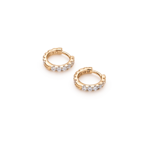 Pendientes de Oro Sólido 10K 14K 18K con Moissanita Certificada IGI, Color DEF, Claridad VS VVS, Tipo Hugger y Aro de Tenis, Venta al por Mayor - Product Image 1