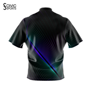 Maillot de bowling à manches courtes pour homme SCIVIC SPORTS, imprimé dégradé, séchage rapide, respirant, en polyester - Product Image 4