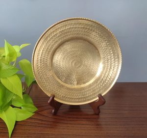 Assiette martelée ronde Offre Spéciale vaisselle assiette plat Dessert vaisselle assiette à gâteau 12 pouces noël utiliser plateau à gâteau - Product Image 1