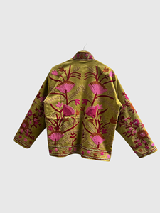 Chaqueta de Algodón con Bordado Floral, Cuello Mandarín, Manga Larga, Estilo Prairie Chic, Ropa de Primavera para Mujer, Talla Grande - Product Image 2