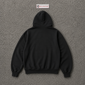 Sudadera con capucha negra con cremallera y estampado gráfico, estilo oversize, de algodón grueso, para hombre, venta al por mayor, ropa casual - Product Image 6