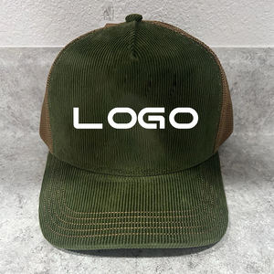 Designer Embroidery Corduroy Curved Brim <b>Mesh</b> Hat Trucker Caps for Golf Cycling Beach Performance Fashionable Logo Corduroy - Product Image 4
