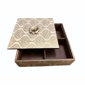 Decorative Finish Wooden Spice <b>Box</b> Handmade High Quality <b>Masala</b> Storage Organizer for Kitchen Display - Product Image 4