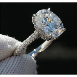 Bague en Moissanite de style vintage à taille ovale pour femme, bijoux de mariage et de fiançailles, prix de vente à l'exportation - Product Image 3