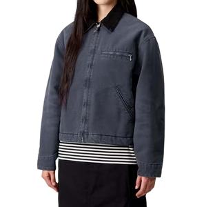 Chaqueta de Trabajo Casual de Mezclilla con Bordado de Logotipo Personalizado para Hombre, Cuello Camisero, Cierre de Cremallera, Estilo Vintage, Resistente al Viento - Product Image 6