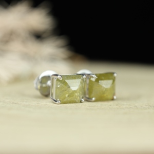 Real 18K Gold Plated 925 Sterling Silver Square Zircon CZ <b>Stud</b> Earring with Four Claws Design for Party Fashion Jewelry - Product Image 3