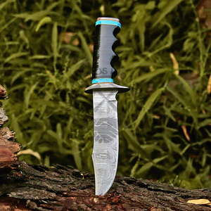 มีดล่าสัตว์ทำมือจากเหล็กดามัสกัส รุ่นใหม่ล่าสุด สำหรับการเอาชีวิตรอดกลางแจ้ง ใบมีด 7 นิ้ว ใช้งานได้ทั้งมือซ้ายและขวา - Product Image 6