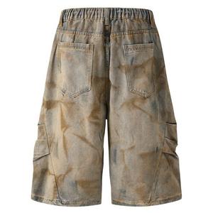 Men's Cotton Denim Shorts Heavyweight Cargo Multi Pocket Utility Combat <b>Workwear</b> Knee Length Relaxed <b>Jean</b> Shorts Wholesale - Product Image 3