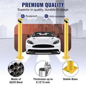 Palo di sicurezza in acciaio Q235 giallo da 42 pollici con tubo in acciaio da 4,5 pollici di diametro - Product Image 3