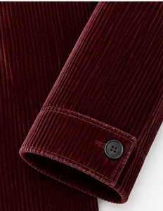 Abrigo Largo Borgoña para Mujer, Manga Larga, Cierre de Botones - Product Image 4