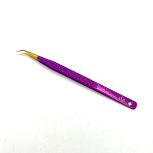 Pinza para Pestañas de Acero Inoxidable Morado, Punta de Precisión de 45 Grados, Herramienta de Aislamiento Suave, Aplicación Profesional de Pestañas - Product Image 2