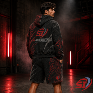 High Quality Acid Wash 100% Cotton Streetwear <b>Hoodie</b> <b>and</b> <b>Shorts</b> <b>Set</b> <b>Men</b> Custom Logo OEM ODM Supplier 320g - Product Image 6