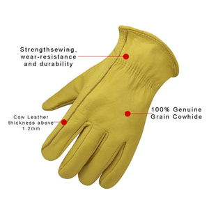 Premium Leather Working Gloves Heavy Duty Protection Gloves Designed for Professional Workers and Industrial <b>Applications</b> - Product Image 6