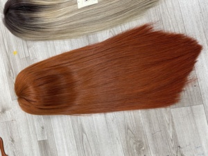 วิกผมคนทางหน้าลูกไม้สวิส5x5 HD ผมแท้สีทองแดงนุ่มสลวย - Product Image 5