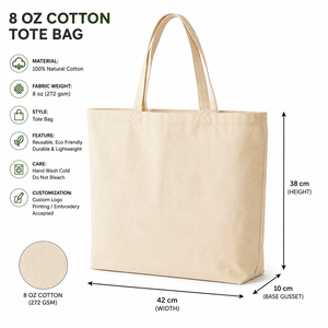 Sac fourre-tout pliable en coton naturel 8 oz, motif lettres, réutilisable, écologique, tendance, pour mariage, exposition, shopping, personnalisable - Product Image 2