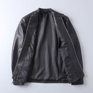 Colorful Premium Genuine Leather Winter Jacket for Men with Front Logo Custom Made Waterproof & Breathable - Product Image 5