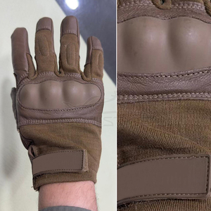 Gants tactiques marron en cuir de chèvre, résistants aux coupures en Kevlar DuPont, gants de travail robustes, de protection et de sécurité. - Product Image 4