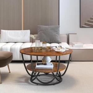 โต๊ะข้างแบบดั้งเดิม ทนทาน เป็นมิตรกับสิ่งแวดล้อม เหมาะสำหรับมุมห้องนั่งเล่นและที่นั่งคาเฟ่ พร้อมที่วางเครื่องดื่มและขนม - Product Image 5