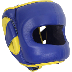 Protector de Cabeza de Boxeo Cómodo de Cuero PU Azul y Amarillo de Alta Calidad OEM al por Mayor de Tombola Sports para Entrenamiento en Todas las Estaciones - Product Image 1