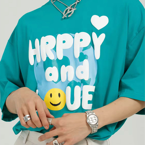 เสื้อยืดโอเวอร์ไซส์สำหรับผู้หญิง, เสื้อยืดลำลองผ้าฝ้าย100% ระบายอากาศได้ดี - Product Image 5