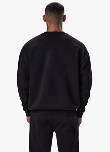 Sudadera Negra de Cuello Redondo para Hombre, con Logotipo de Llama Estampado, Corte Regular, Informal, de Punto, de Algodón, para Otoño - Product Image 3