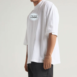 Heavyweight Distressed Oversized T-Shirt <b>Vintage</b> Wash Drop Shoulder <b>Tee</b> - Product Image 1